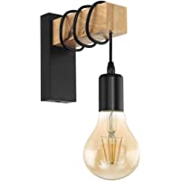 Los mejores  - Aplique de pared TOWNSHEND- aplique de pared vintage con 1 bombilla en diseño industrial- lámpara retro de acero y…